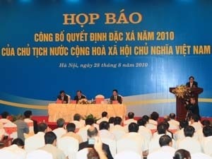 The press briefing to announce amnesty to more than 17,000 prisoners on August 28 The press briefing to announce amnesty to more than 17,000 prisoners on August 28